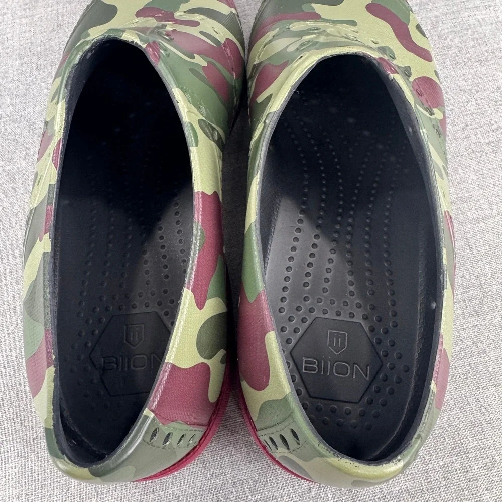 BiiON Oxford Wingtip Golf Shoes Men's Size 10 Camo Spikeless Slip On Brogue